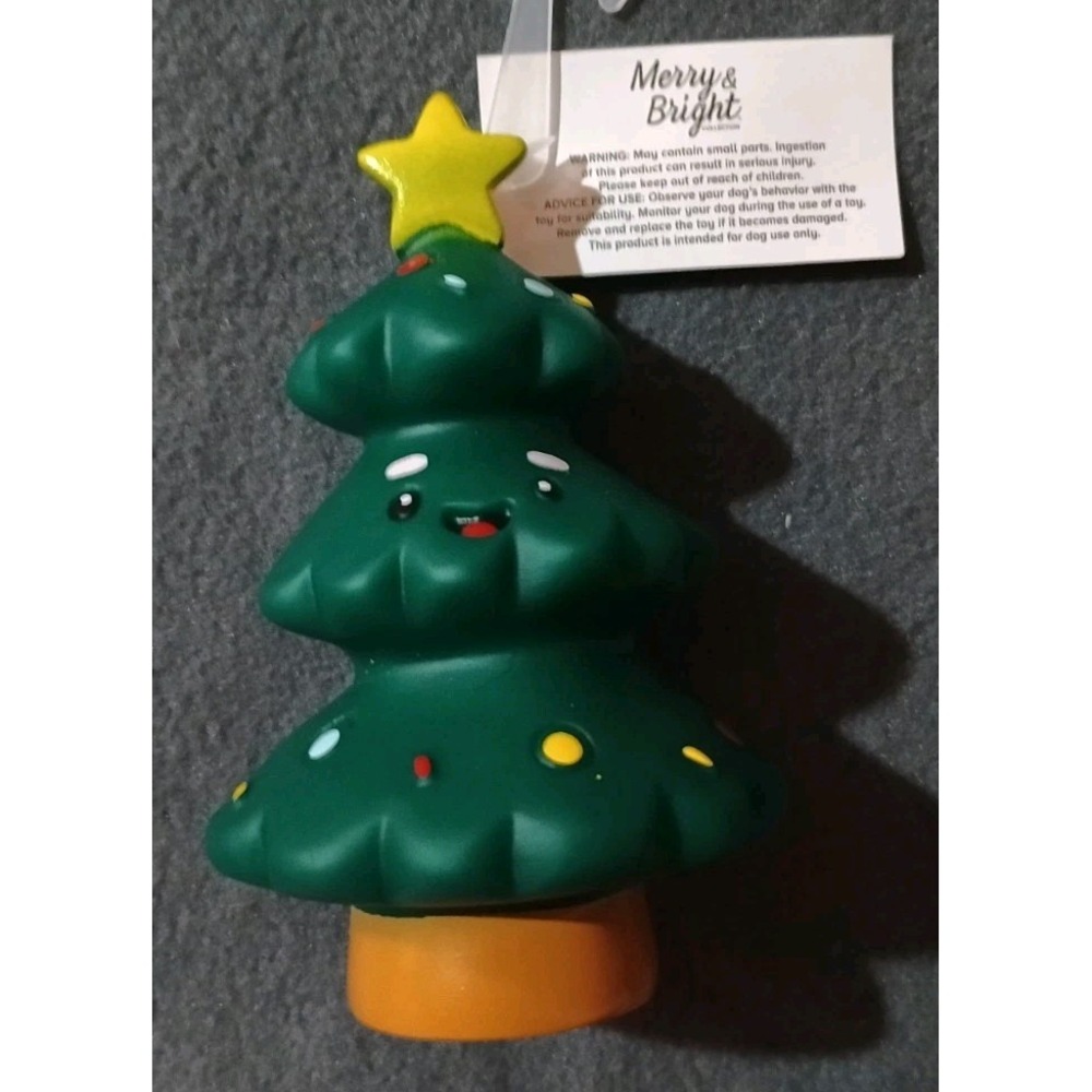 Merry & Bright 6in Squeaky Dog Toy - Christmas Tree ***NEW***